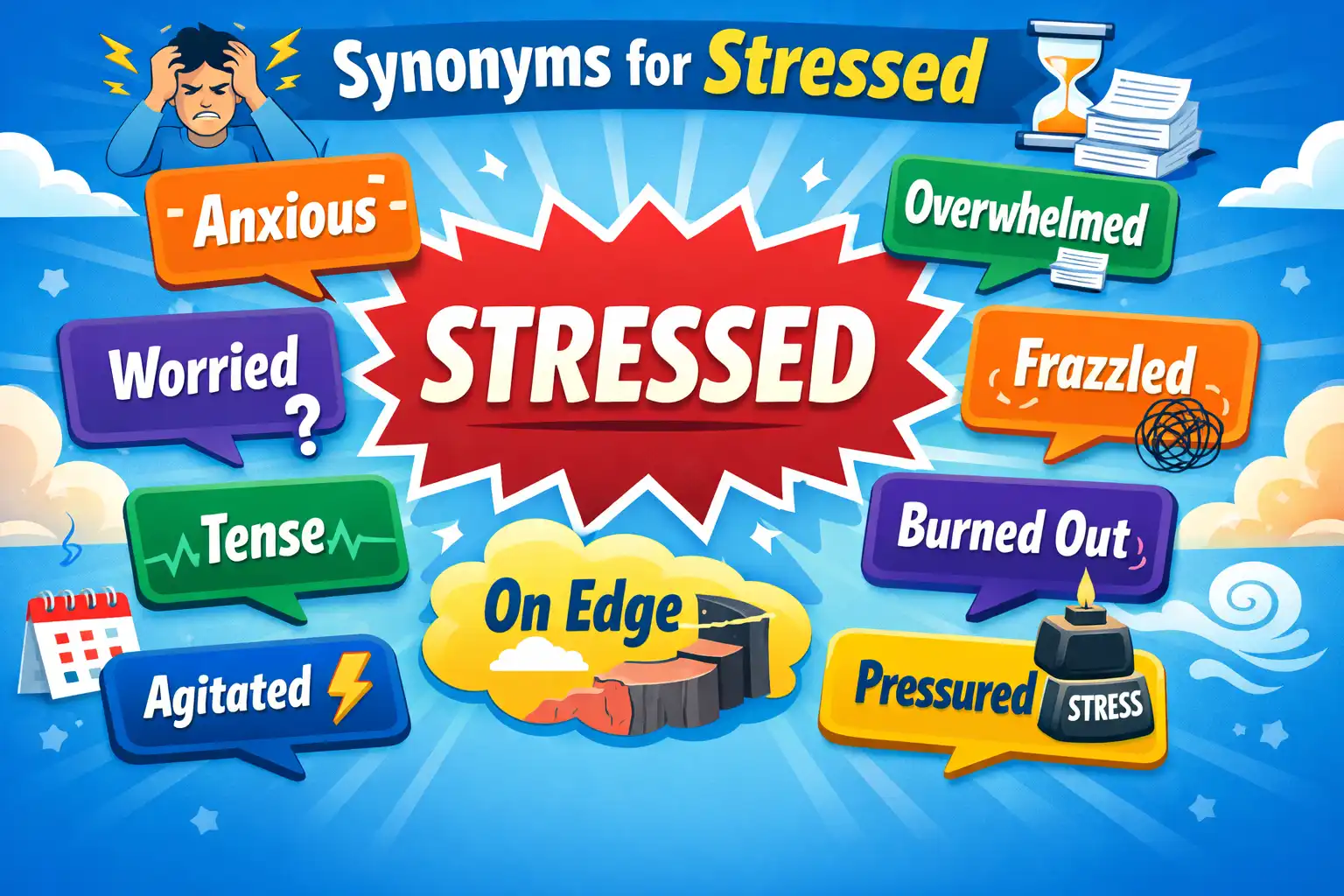synonyms for stressed