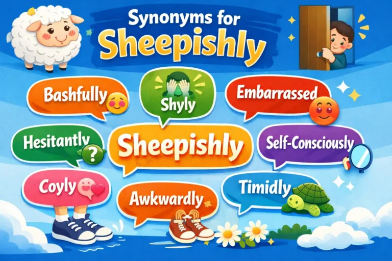 synonyms for sheepishly