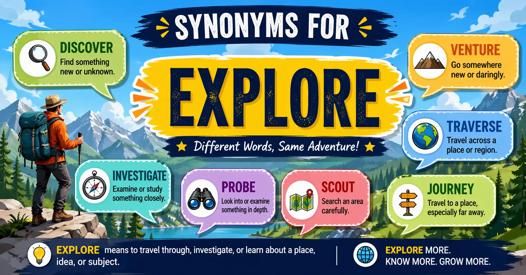 synonyms for explore
