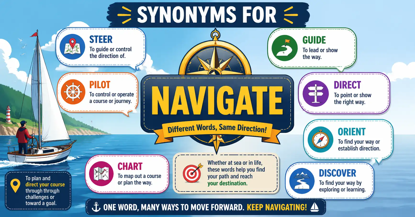 synonyms for navigate