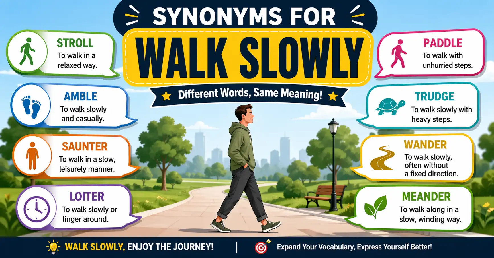 synonyms for walk slowly