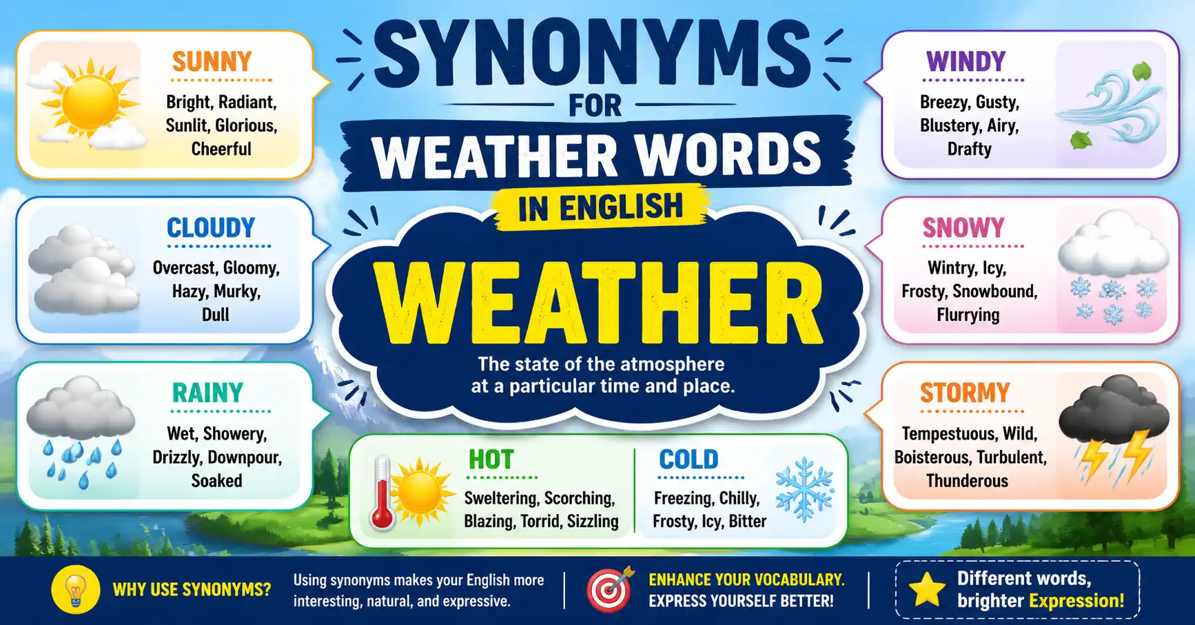 synonyms for weather words in English