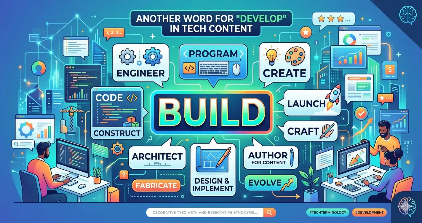 another word for develop in tech content