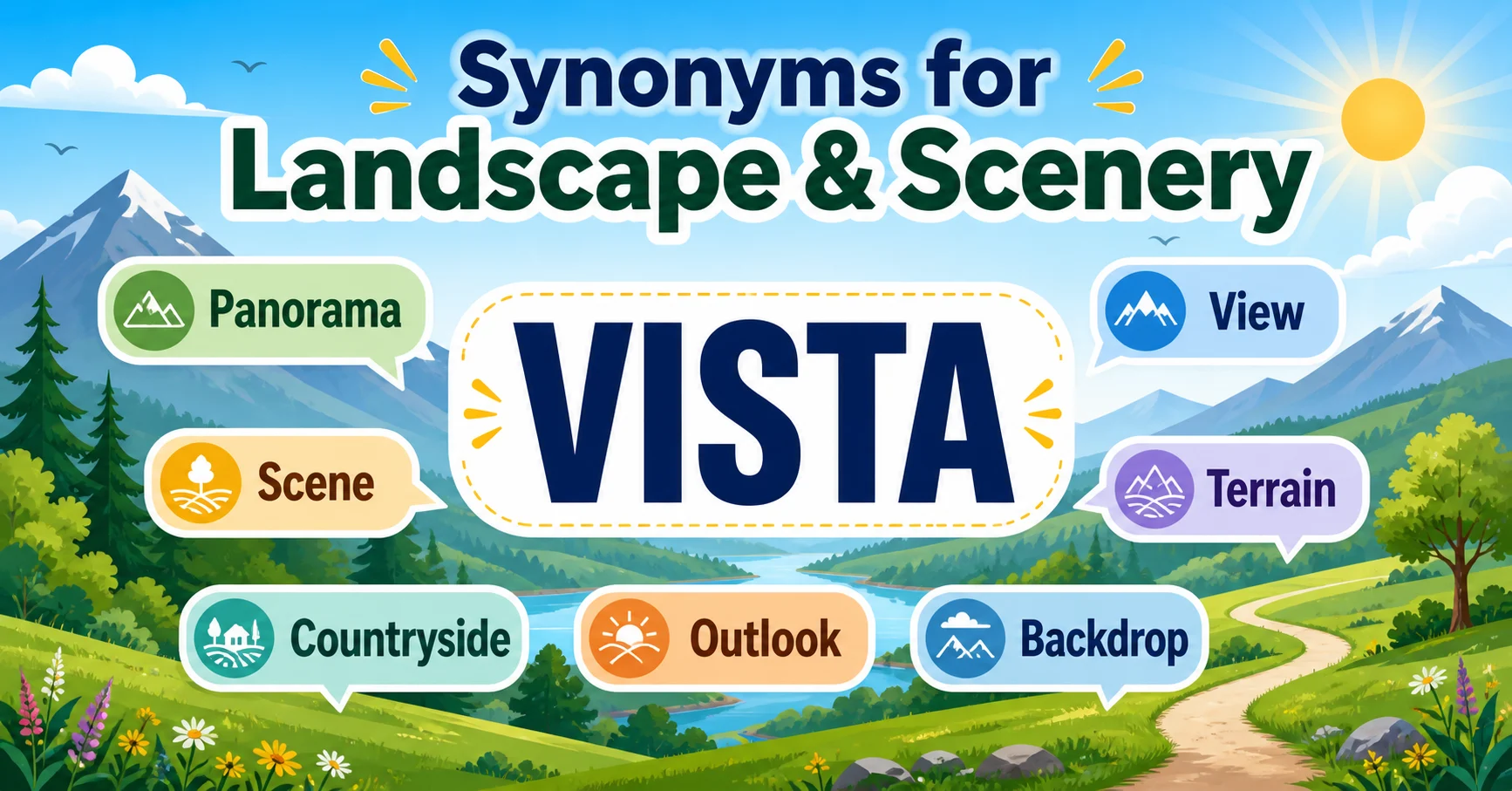 synonyms for landscape and scenery