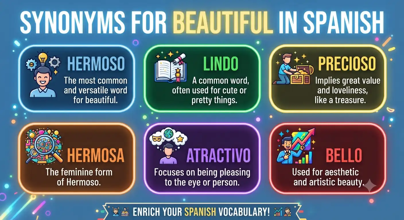 synonyms for beautiful in spanish