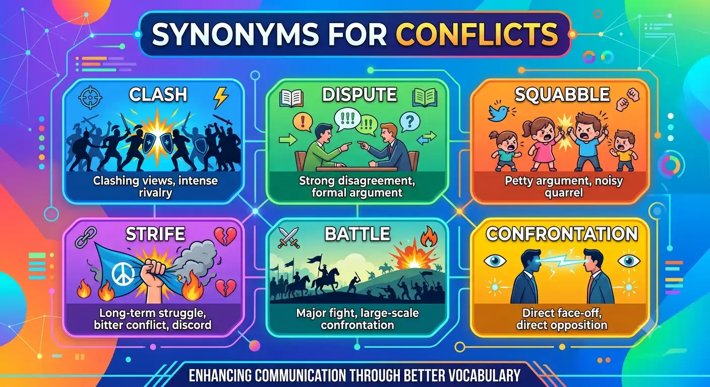 synonyms for conflicts
