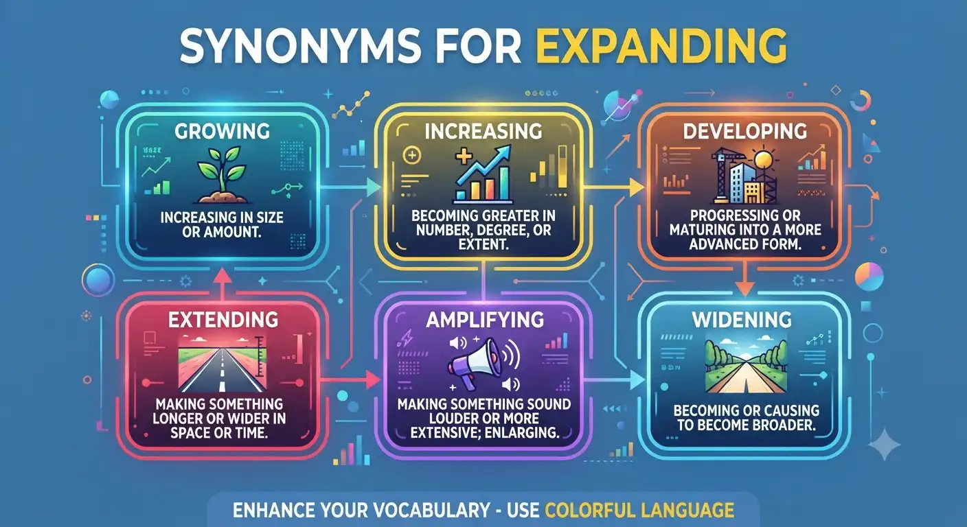 synonyms for expanding