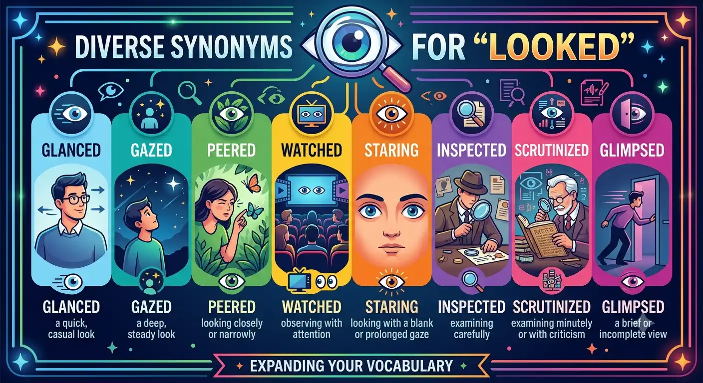 synonyms for looked