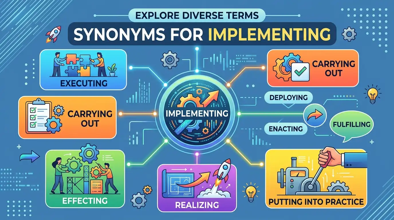 synonyms for implementing
