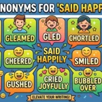 synonyms for said happily
