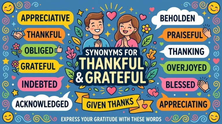 synonyms for thankful and grateful