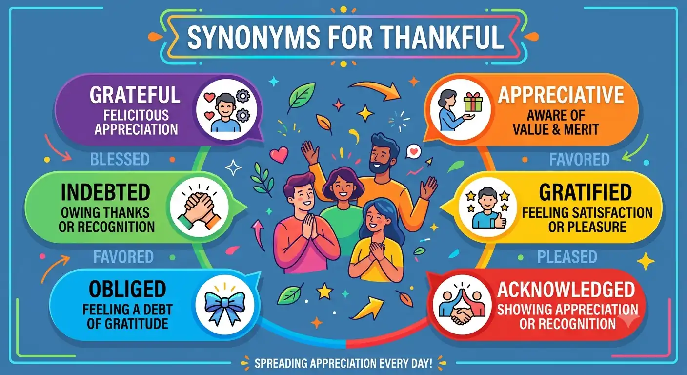 synonyms for thankful